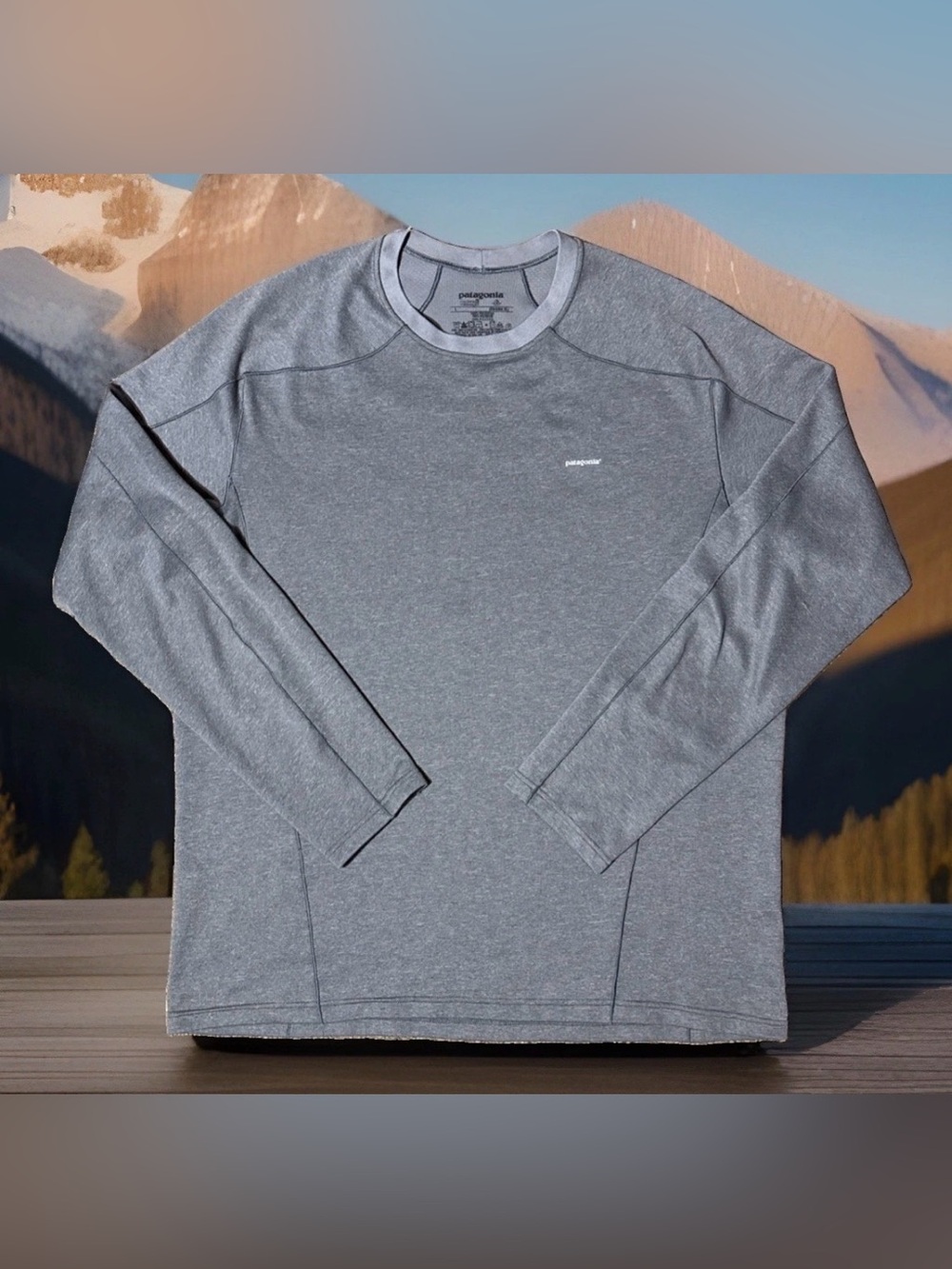 Patagonia Capilene 3 Midweight Base Layer Shirt Mens Large Grey Long Sleeve